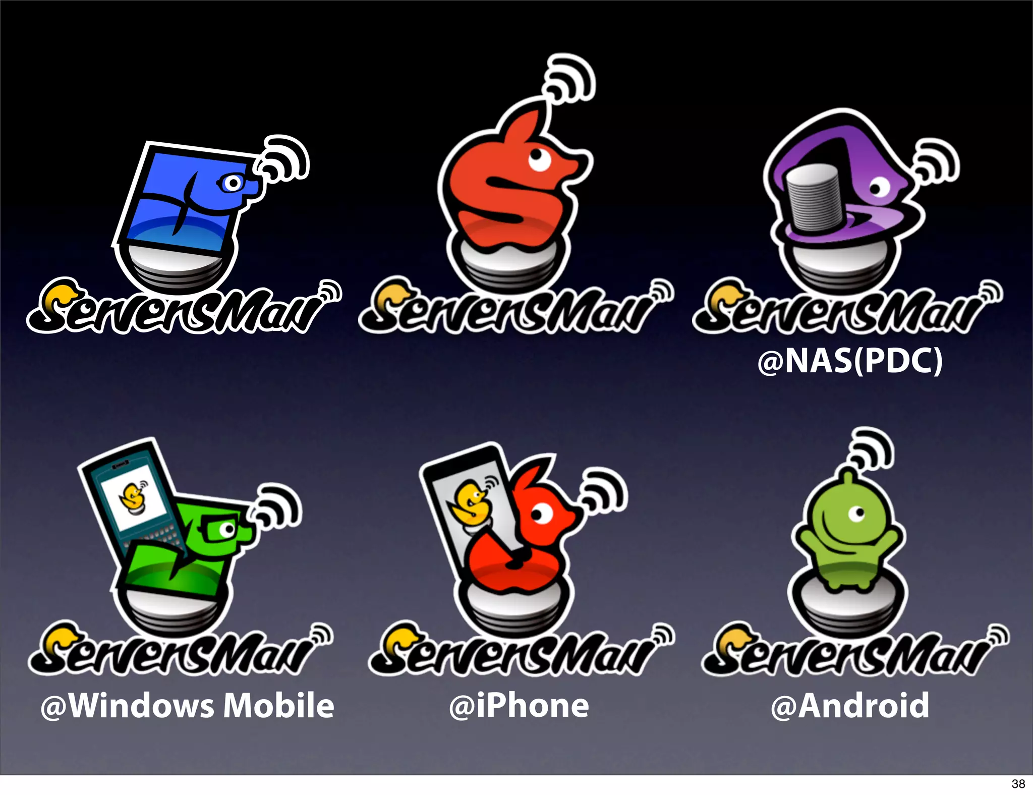 for Windows
                             @NAS(PDC)




@Windows Mobile    @iPhone   @Android
                                         38
 