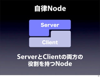 自律Node

      Server


      Client


ServerとClientの両方の
   役割を持つNode
                    23
 