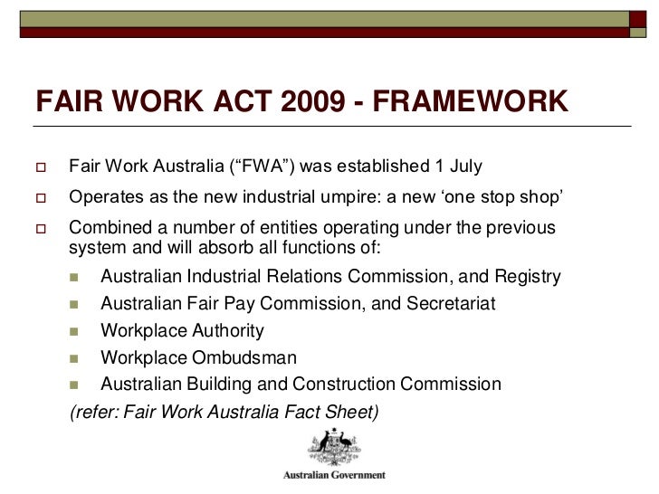 Fair work act 2009