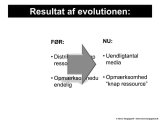 FØR:Distribution knap ressourceOpmærksomhed uendeligResultat af evolutionen: