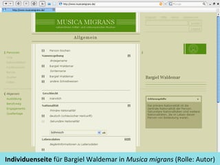 Praktikum &quot;Wissens-und Contentmanagement WS 2007/2008&quot; (c) Lutz Maicher Individuenseite  für Bargiel Waldemar in...