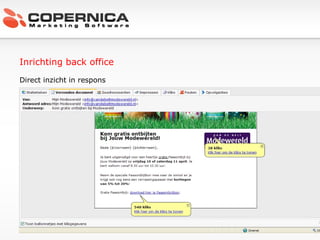 Inrichting back office Direct inzicht in respons 