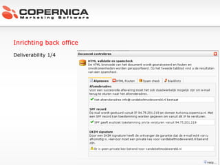 Inrichting back office Deliverability 1/4 