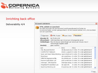 Inrichting back office Deliverability 4/4 