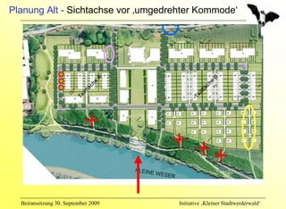 Planung Alt - Sichtachse vor ‚umgedrehter Kommode‘




  Beiratssitzung 30. September 2009   Initiative ‚Kleiner Stadtwerderwald‘
 