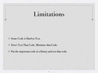 Test Program Code Limits Test Driven Development | KEY