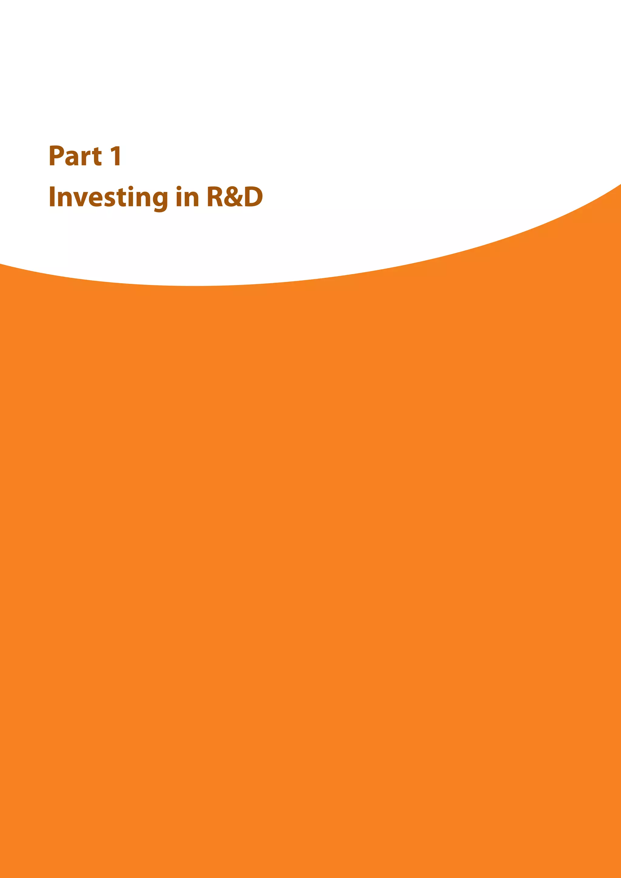 Part 1
Investing in R&D
 