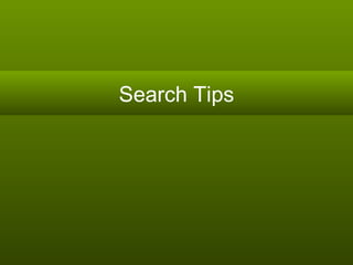 Search Tips 