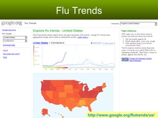 Flu Trends http://www.google.org/flutrends/us/ 
