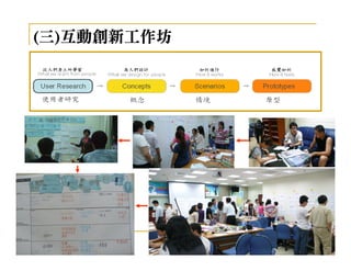 三 互動創新工作坊
(三)互動創新工作坊
 