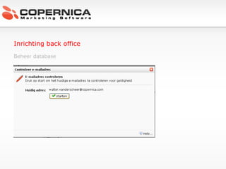 Inrichting back office Beheer database 