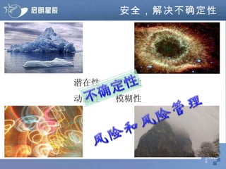安全，解决不确定性 潜在性 复杂性 模糊性 动态性 