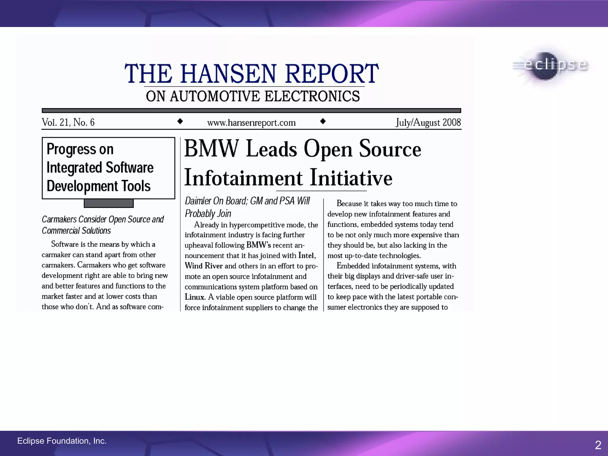 Eclipse Foundation, Inc.
                           2
 