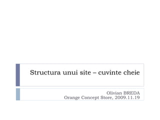 Structura unui site – cuvinte cheie Olivian BREDA Orange Concept Store, 2009.11.19 