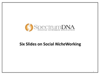 1 Six Slides on Social NicheWorking 