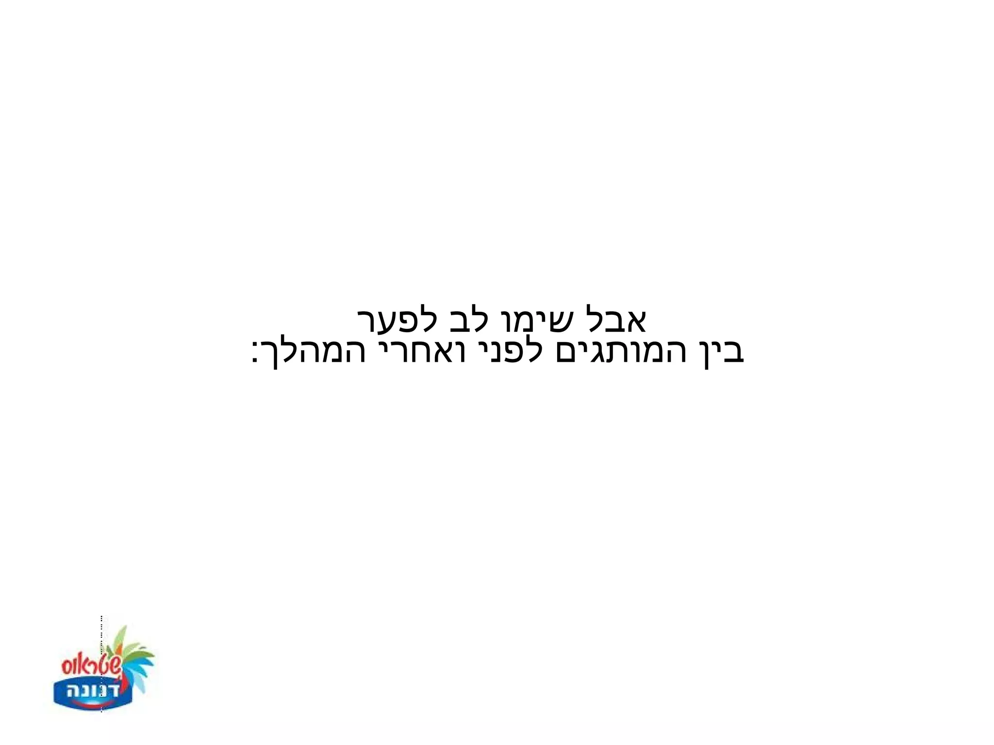 ‫אבל שימו לב לפער‬
‫בין המותגים לפני ואחרי המהלך:‬
 
