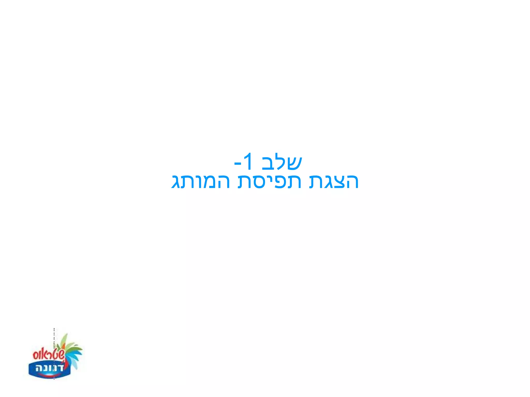‫שלב 1-‬
‫הצגת תפיסת המותג‬
 