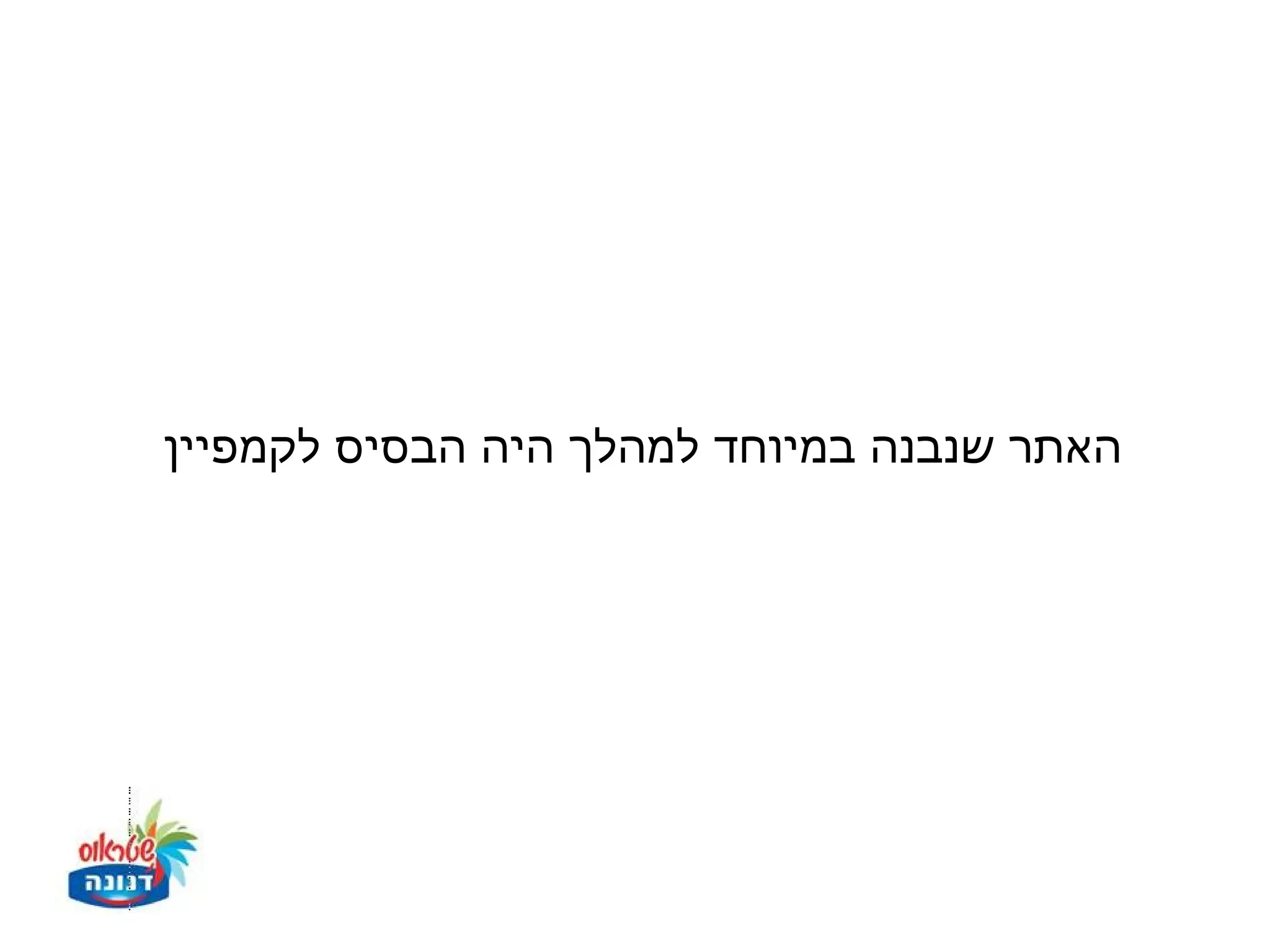 ‫האתר שנבנה במיוחד למהלך היה הבסיס לקמפיין‬
 