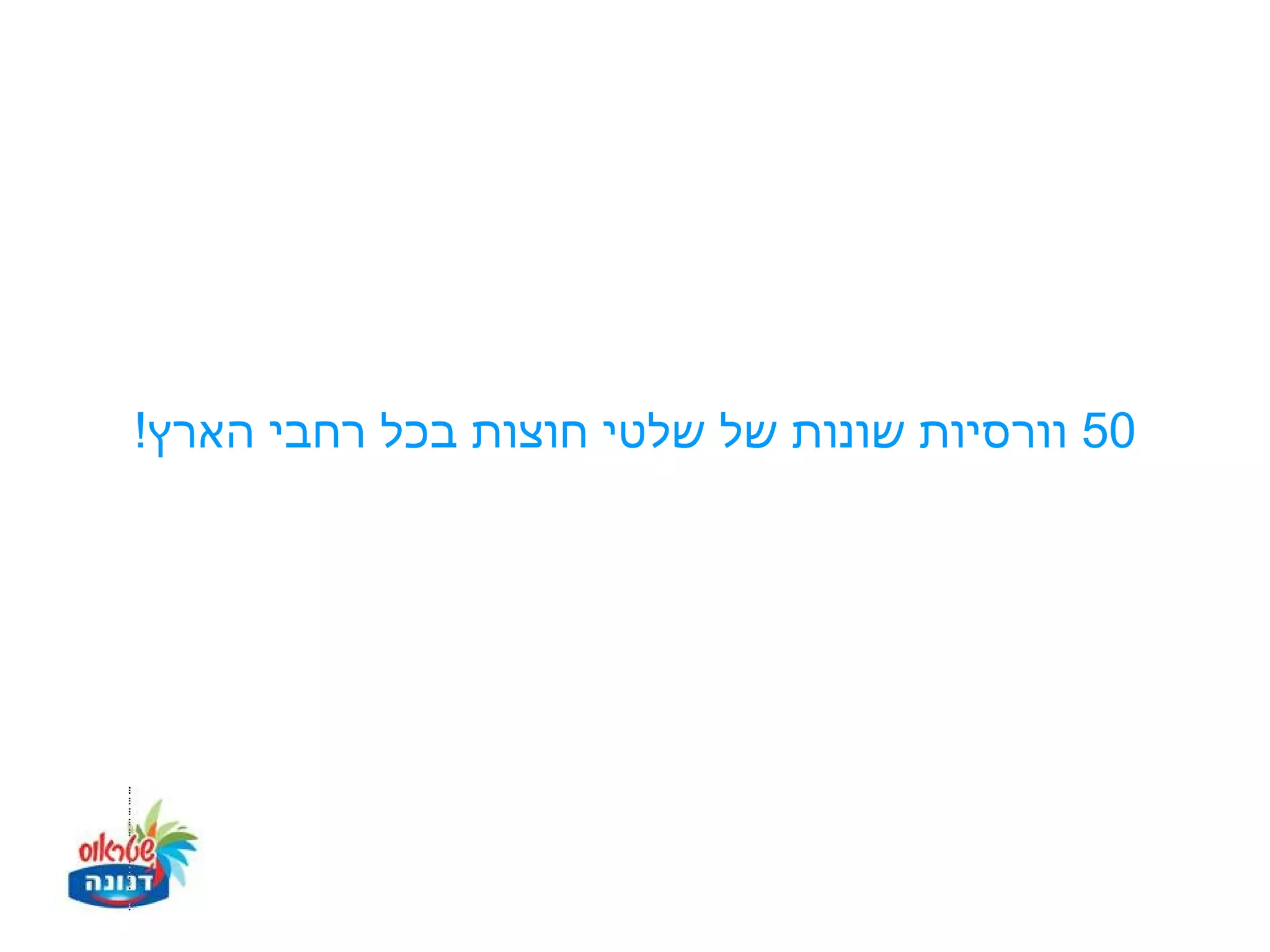 ‫05 וורסיות שונות של שלטי חוצות בכל רחבי הארץ!‬
 