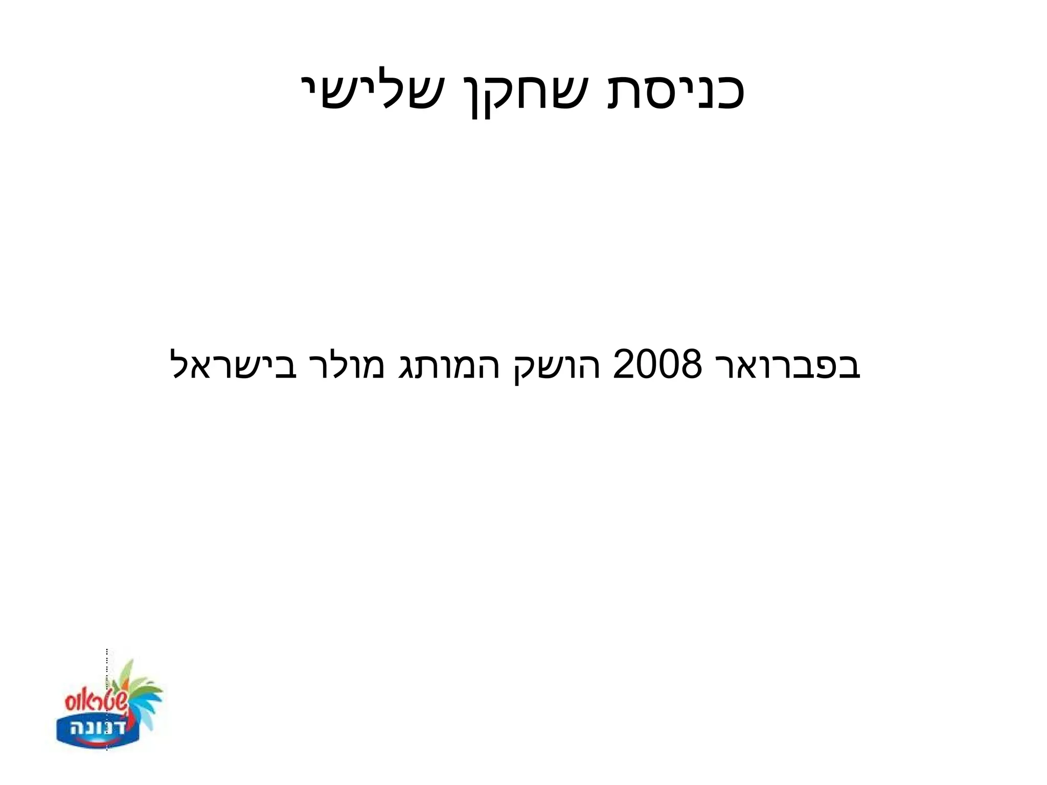 ‫כניסת שחקן שלישי‬



‫בפברואר 8002 הושק המותג מולר בישראל‬
 