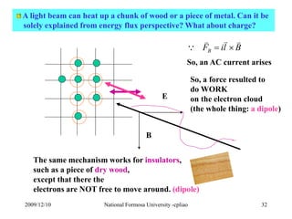 A light beam can heat up a chunk of wood or a piece of metal. Can it be 
solely explained from energy flux perspective? Wh...