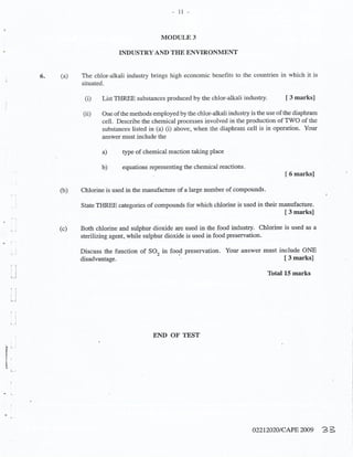 CAPE Chemistry Unit 2 Paper 2 2009 | PDF