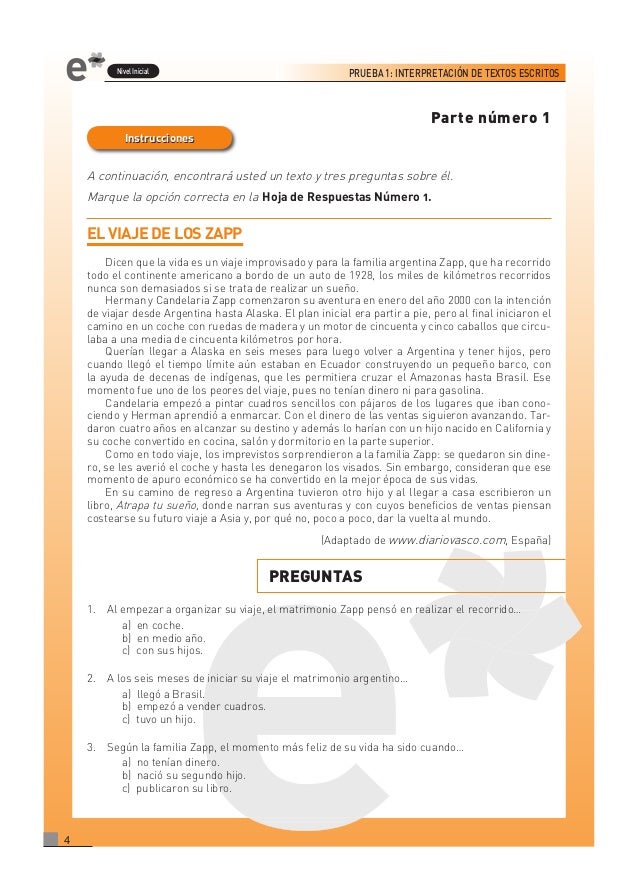 Dele B1 Comprension De Lectura