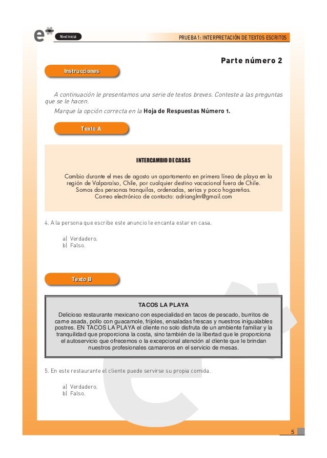 Dele B1 Comprension De Lectura