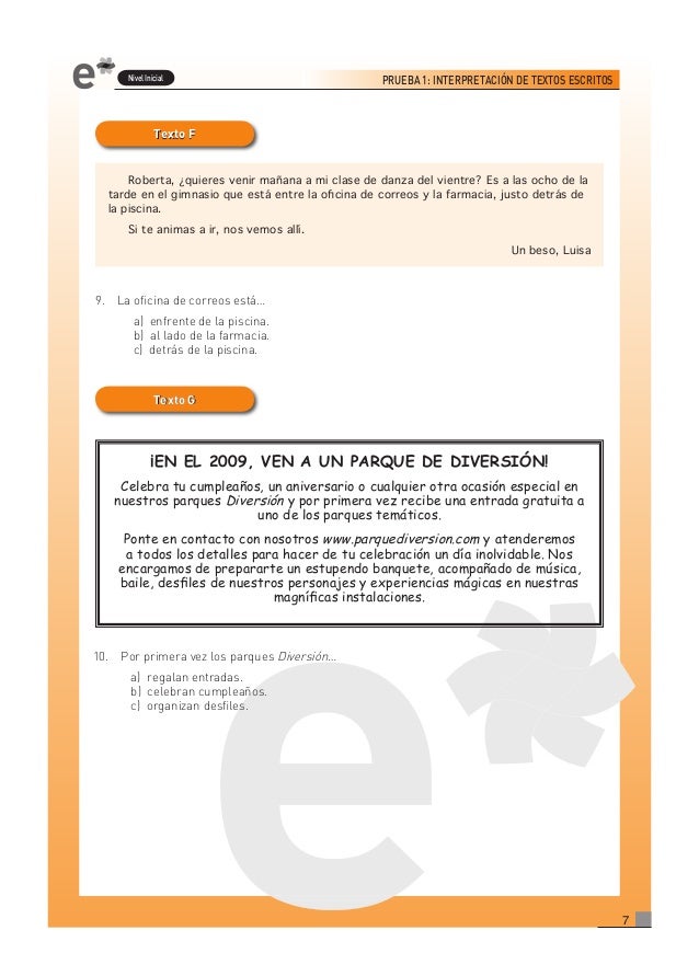 Dele B1 Comprension De Lectura