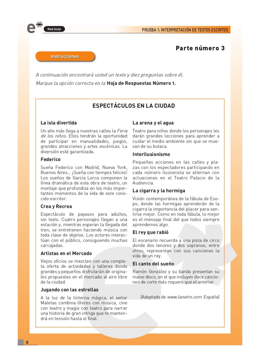 Dele B1 Comprension De Lectura