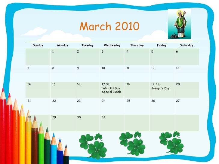 2010 march calendar