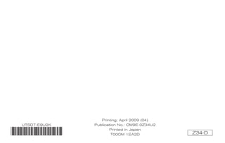 2009 370-z OWNER'S MANUAL