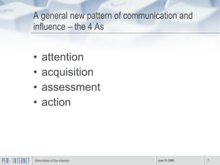 A general new pattern of communication and influence – the 4 As attention acquisition assessment action 