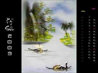 APRIL 25 11 Sat 26 12 Sun 27 13 Mon 28 14 Tue 29 15 Wed 30 Thu 24 10 Fri 23 9 Thu 22 8 Wed 21 7 Tue 20 6 Mon 19 5 Sun 18 4 Sat 17 3 Fri 16 2 Thu 1 Wed 2009 1 / 4 17 2 18 3 19 4 20 5 21 6 30 16 29 15 28 14 27 13 26 12 25 11 24 10 23 9 22 8 7 