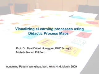 Visualizing eLearning processes using Didactic Process Maps  Prof. Dr. Beat Döbeli Honegger, PHZ Schwyz Michele Notari, PH Bern eLearning Pattern Workshop, iwm, kmrc, 4.-6. March 2009 