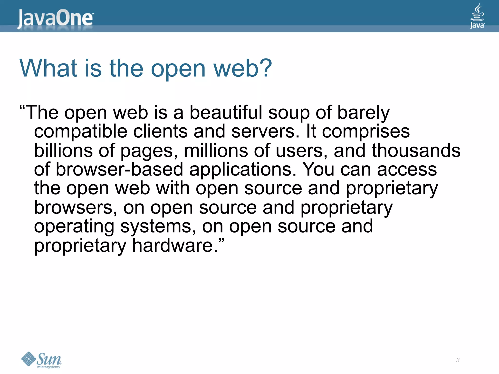 2009 Java One State Of The Open Web