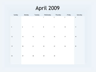 2009 Monthly Calendar | PPT