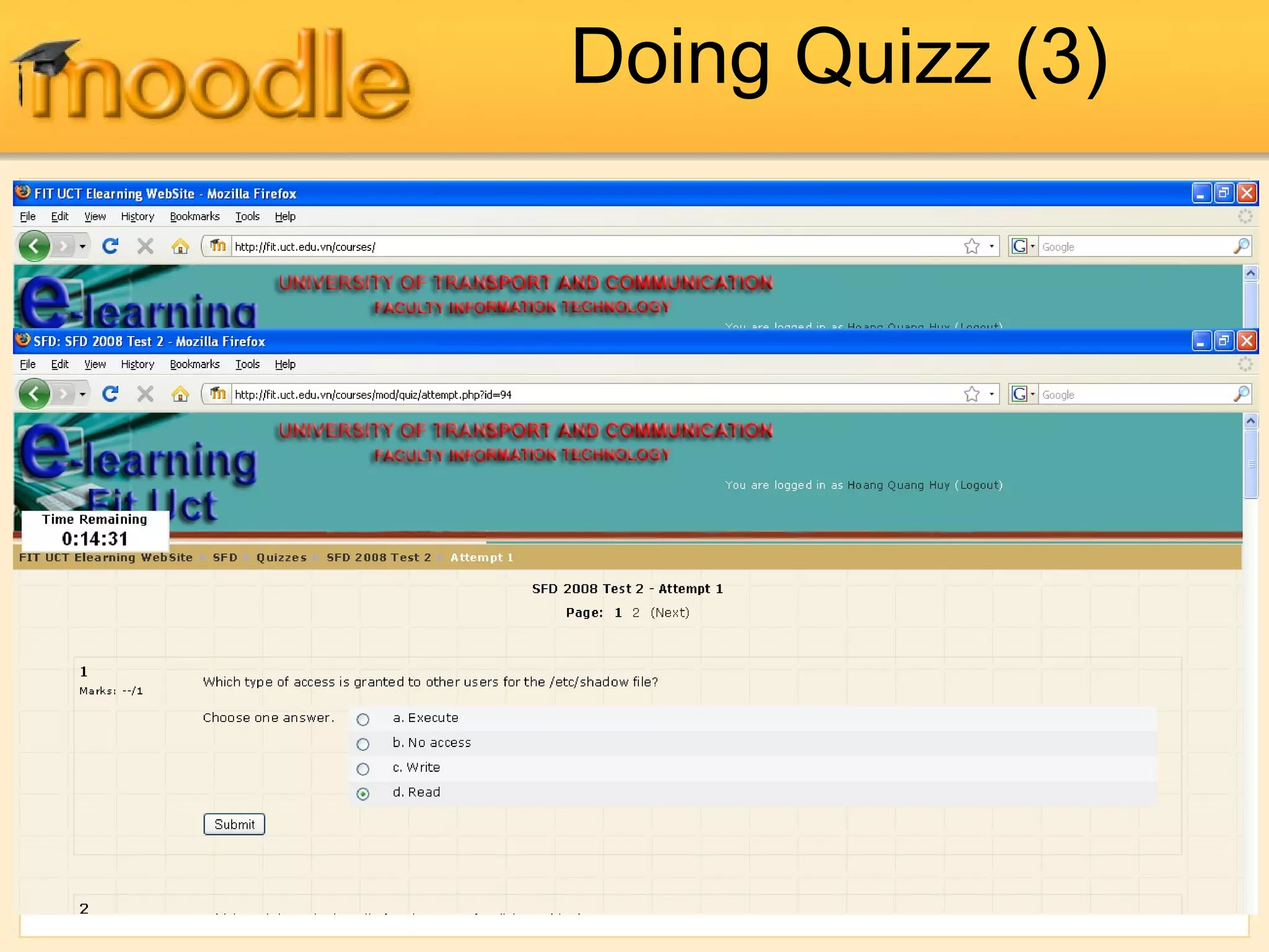 Doing Quizz (3)
 