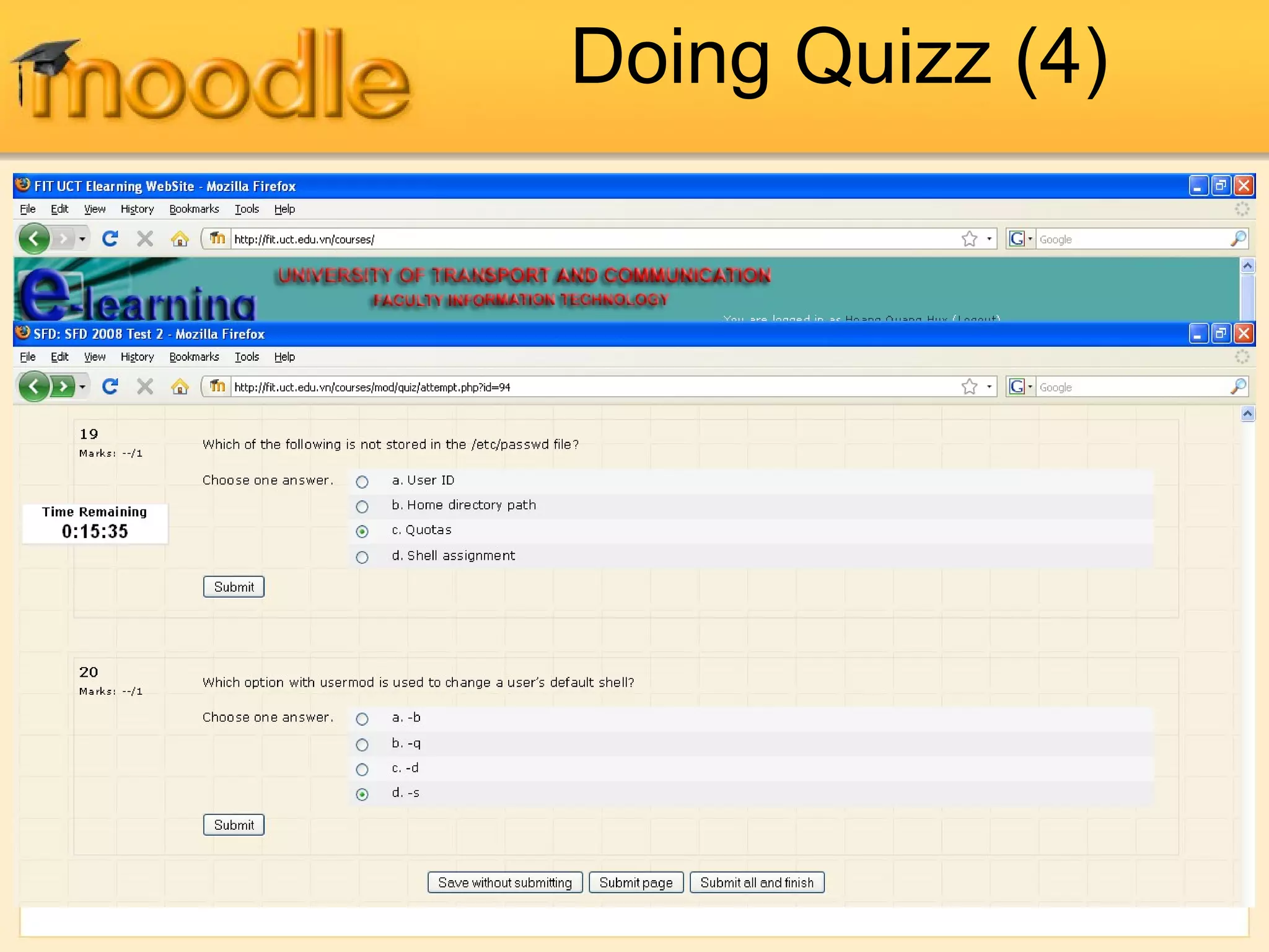 Doing Quizz (4)
 