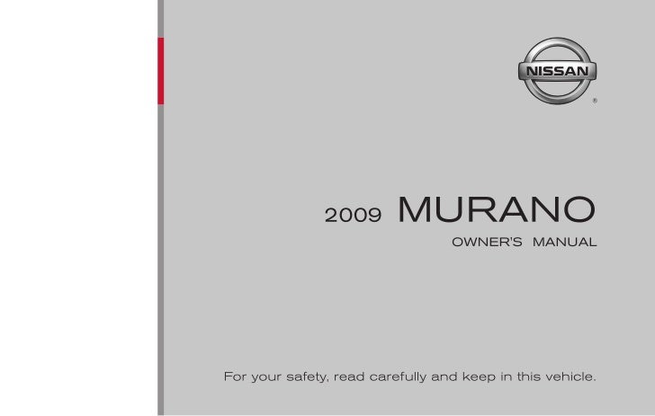 2009 MURANO OWNER'S MANUAL
