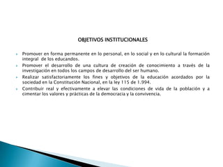 PERFIL DEL ESTUDIANTEQUE LOS NIÑOS, LAS NIÑAS Y LOS JÓVENES SEAN ÍNTEGROS, AUTÓNOMOS, CON PENSAMIENTO CRÍCTICO, FUNDAMENTADOS EN EL CONOCIMIENTO, COMPROMETIDOS CON LA COMUNIDAD, EL PAÍS Y EL MUNDO, CAPACES DE LIDERAR CAMBIOS SOCIALES, CULTURALES Y TECNOLÓGICOS, MEDIANTE LA INNOVACIÓN E INVESTIGACIÓN PERMANENTES.PERFIL DEL EGRESADO. EL EGRESADO DE LA INSTITUCIÓN EDUCATIVA TÉCNICA LA LIBERTAD ES UNA PERSONA ÍNTEGRA, CAPAZ DE LIDERAR CAMBIOS EN LO AGRÍCOLA, EN LO PECUARIO Y EN LO AGROINDUSTRIAL, GENERADOR DE DESARROLLO ECONÓMICO, SOCIAL Y CULTURAL CON UNA VISIÓN EMPRESARIAL PARA EL MUNICIPIO, EL DEPARTAMENTO, EL PAÍS Y EL MUNDO. 