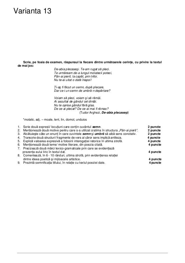 Variante Bac 2009 Limba Romana Scris Download