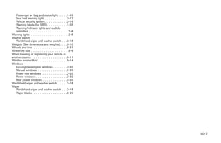 2009 SENTRA OWNER'S MANUAL