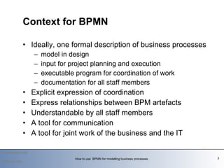 How to use BPMN* for modelling business processes | PPT