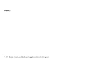 MEMO




1-52 Safety—Seats, seat belts and supplemental restraint system
 