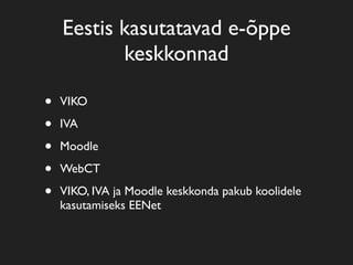 E-õpe ja digitaalsed õppematerjalid