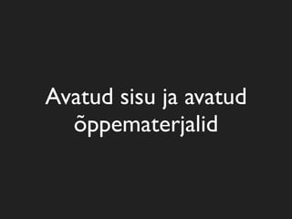 E-õpe ja digitaalsed õppematerjalid