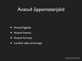 E-õpe ja digitaalsed õppematerjalid