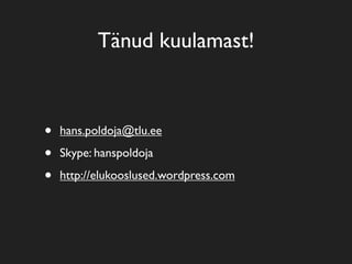 E-õpe ja digitaalsed õppematerjalid