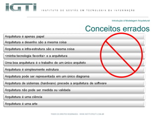 Introdução à Modelagem Arquitetural Conceitos errados 